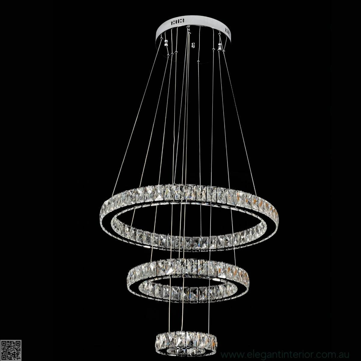 Diana- 3 Ring Crystal Chandlier