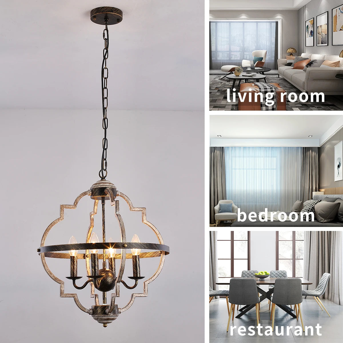 Eoodis Rustic Farmhouse Chandelier