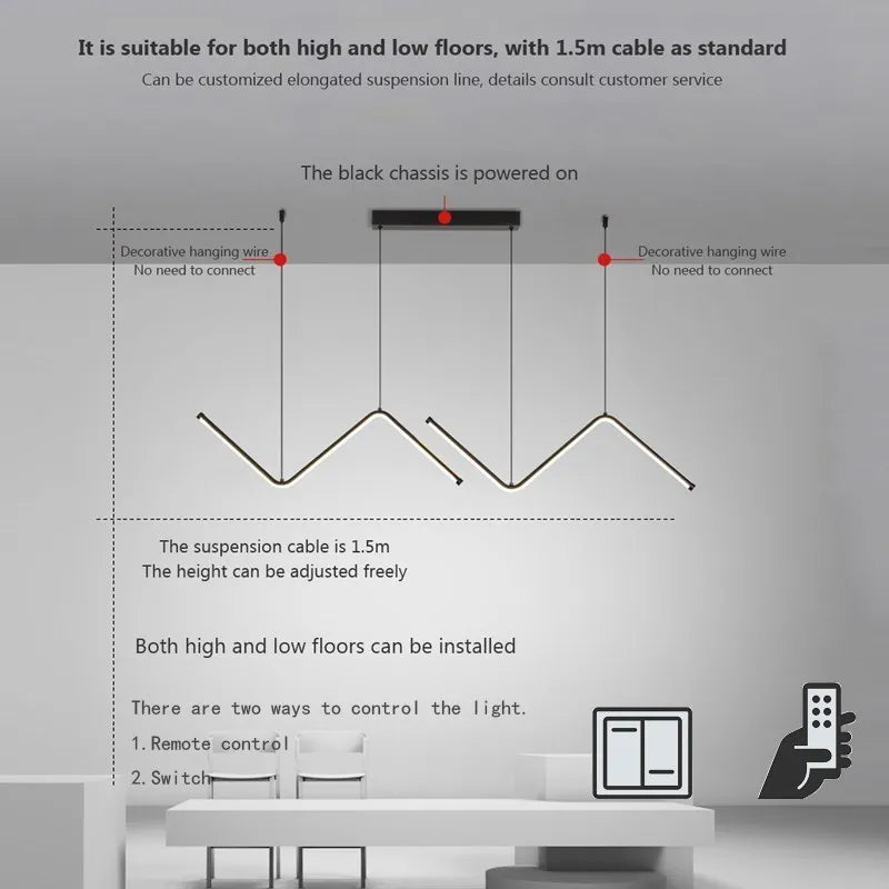 Modern Z-Shape Pendant Light