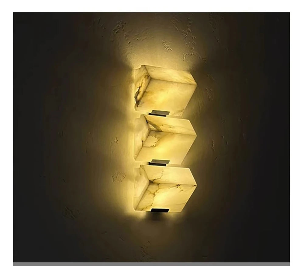 Dimmable LED Marble Cube Wall Light – Waterproof & Elegant Design