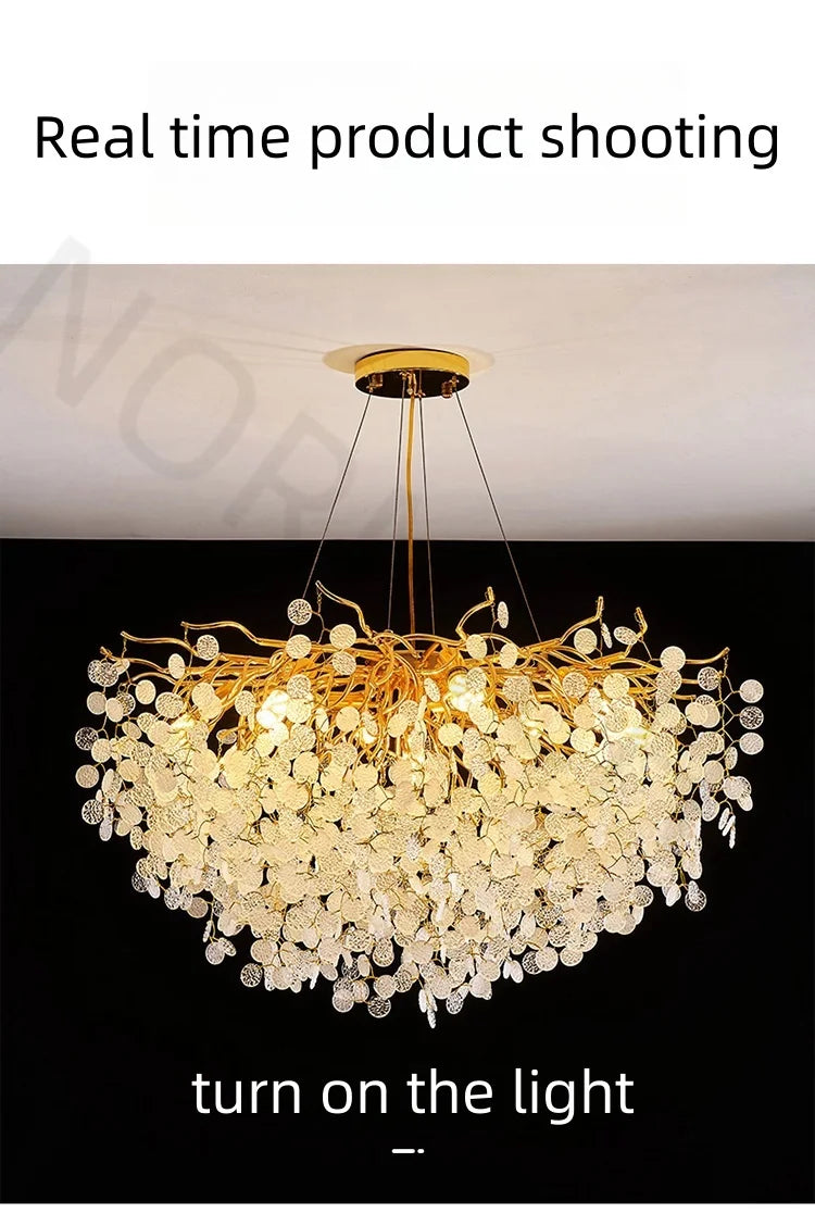 NORMICHY™ Gold Crystal Chandelier
