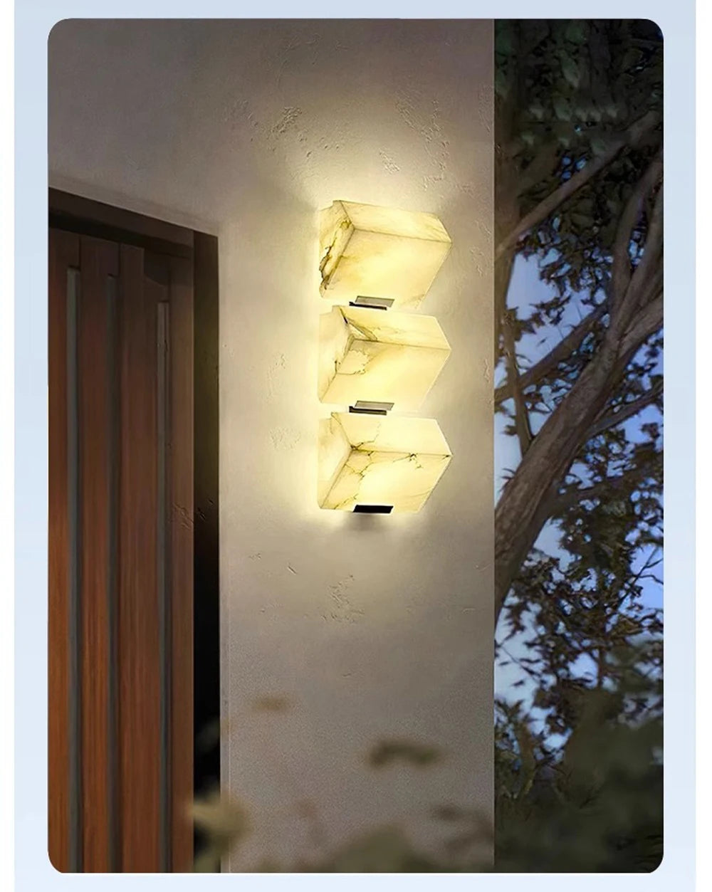Dimmable LED Marble Cube Wall Light – Waterproof & Elegant Design
