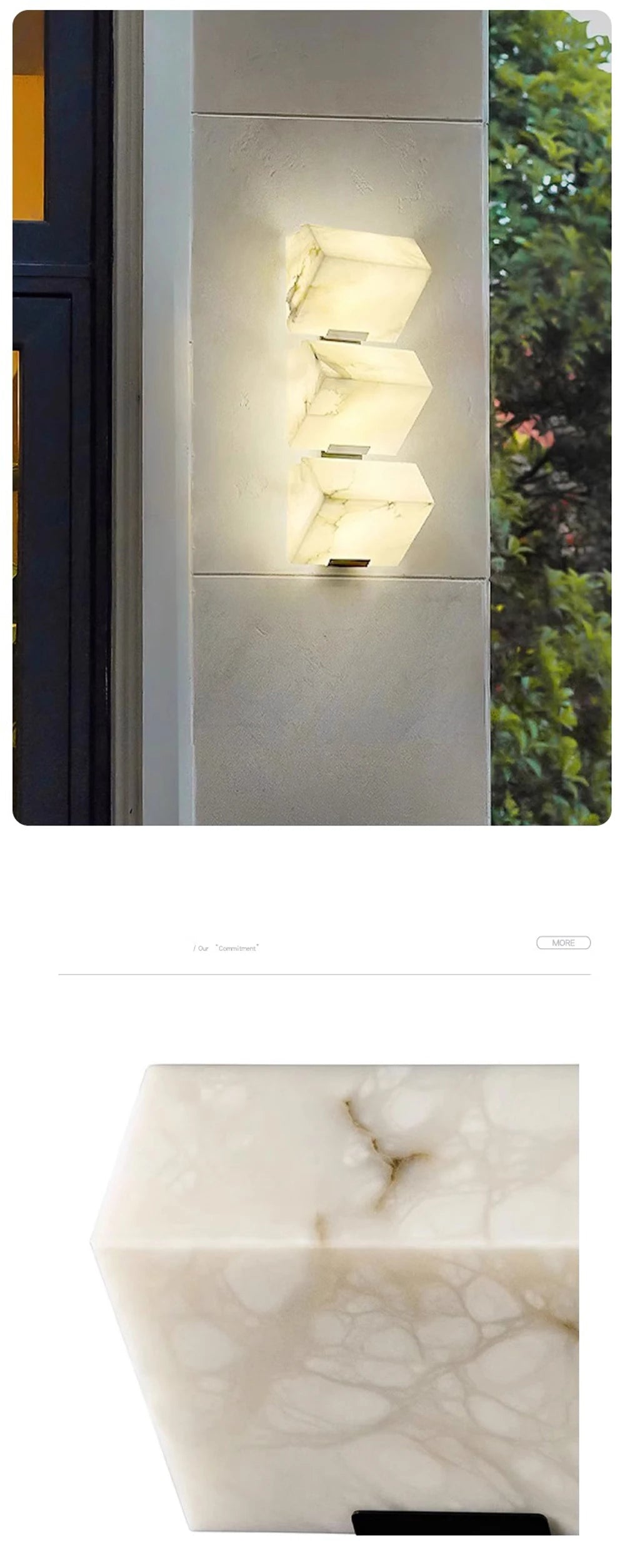 Dimmable LED Marble Cube Wall Light – Waterproof & Elegant Design