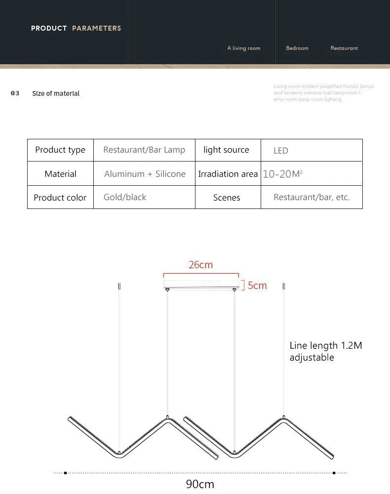 Modern Z-Shape Pendant Light