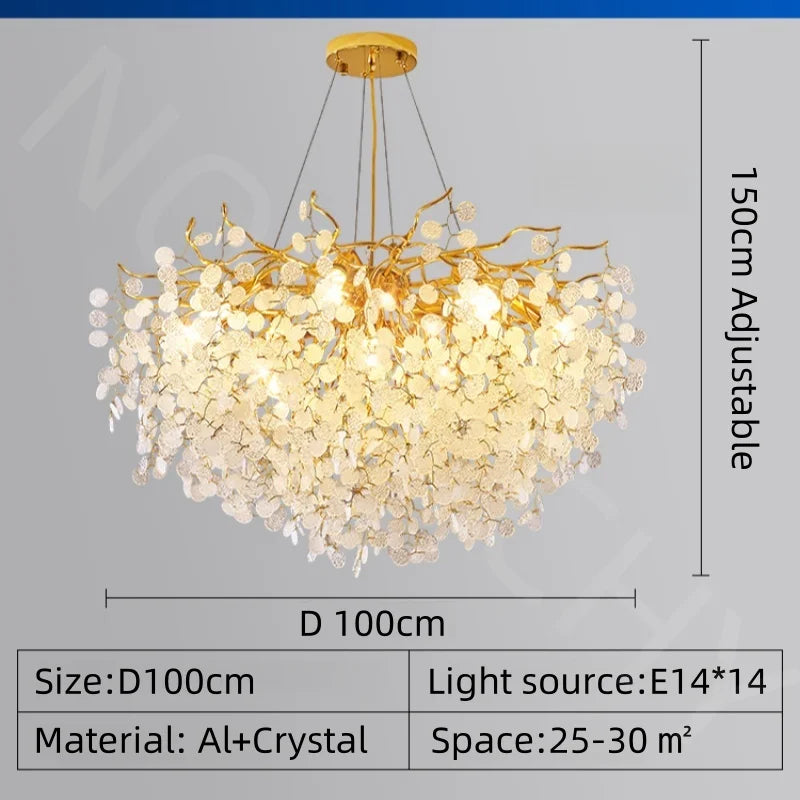 NORMICHY™ Gold Crystal Chandelier