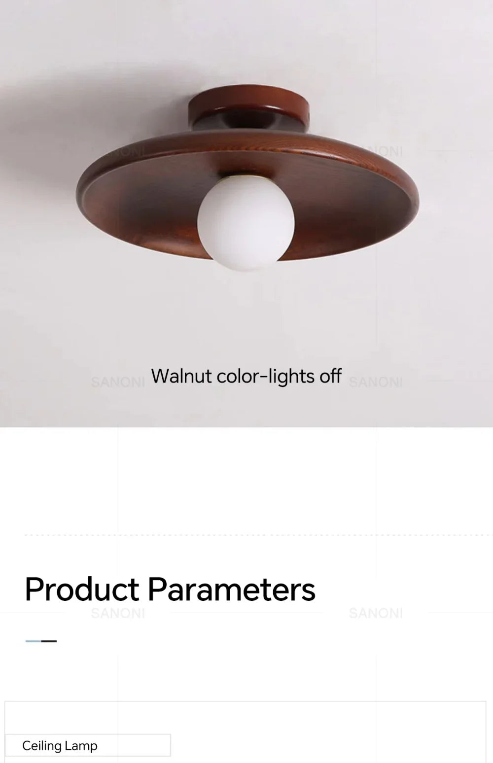 Sanoni™ Modern Solid Wood Ceiling Light