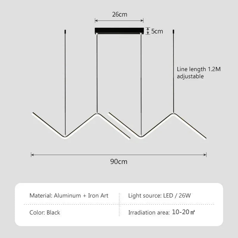 Modern Z-Shape Pendant Light
