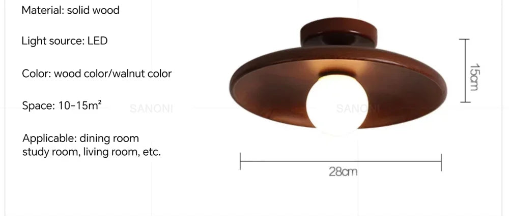 Sanoni™ Modern Solid Wood Ceiling Light