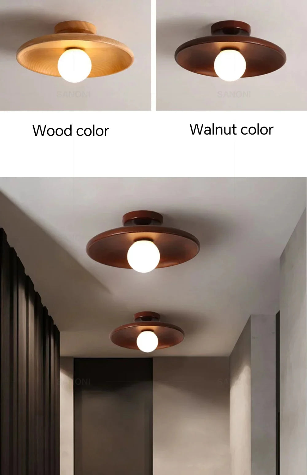 Sanoni™ Modern Solid Wood Ceiling Light