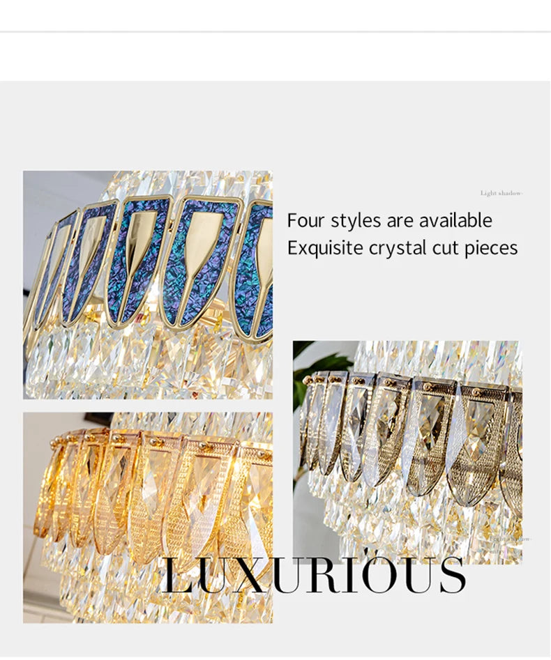 Duplex Villa Floor Luxury Crystal Chandelier Postmodern Light Luxury Hotel Lobby Sales Office Exhibition Hall Lighting