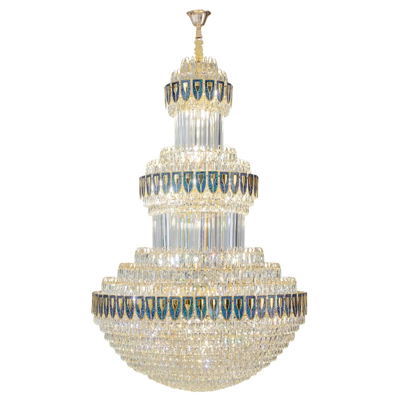 Duplex Villa Floor Luxury Crystal Chandelier Postmodern Light Luxury Hotel Lobby Sales Office Exhibition Hall Lighting