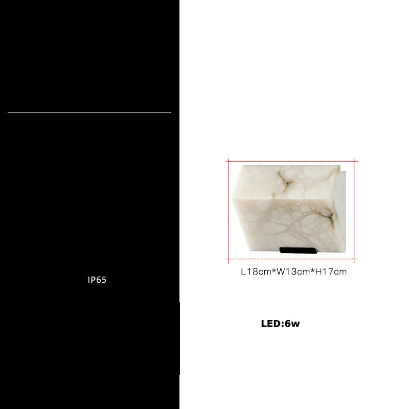 Dimmable LED Marble Cube Wall Light – Waterproof & Elegant Design