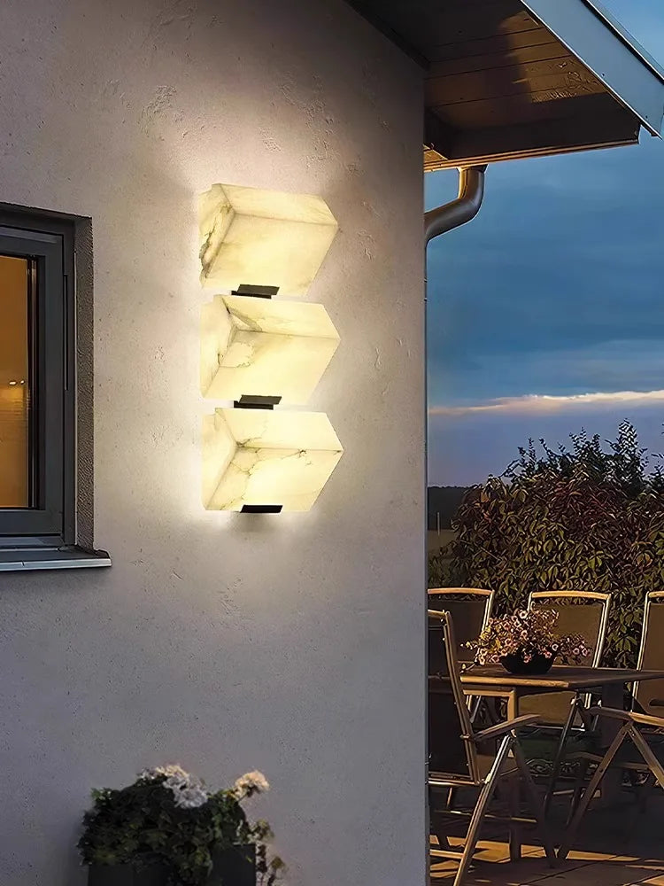 Dimmable LED Marble Cube Wall Light – Waterproof & Elegant Design