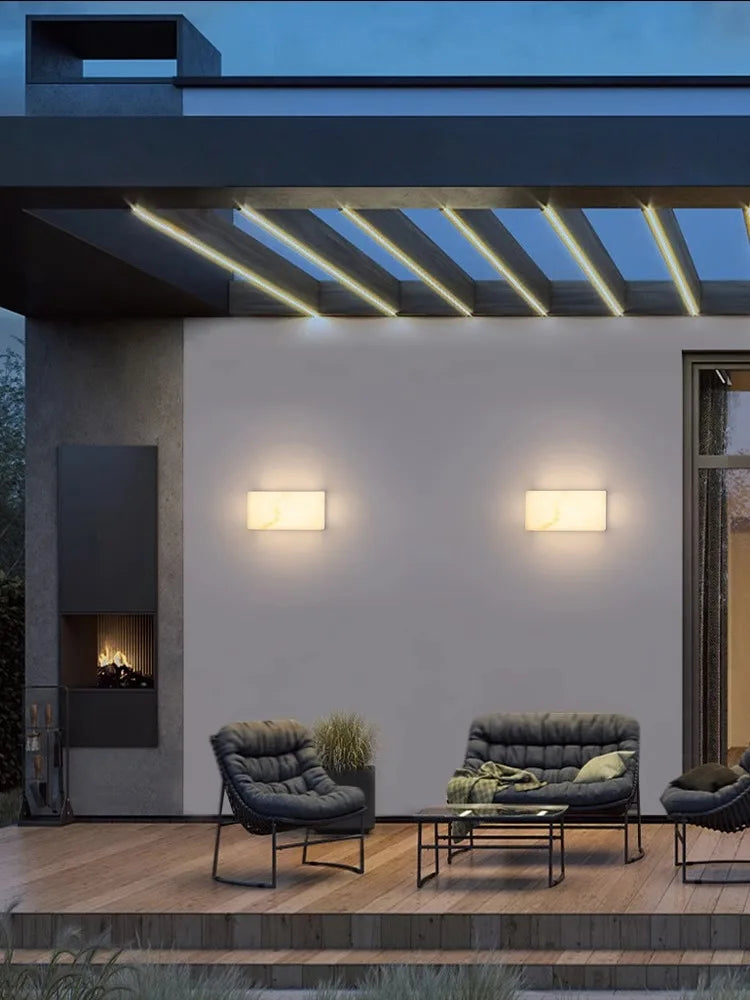 Dimmable LED Marble Cube Wall Light – Waterproof & Elegant Design