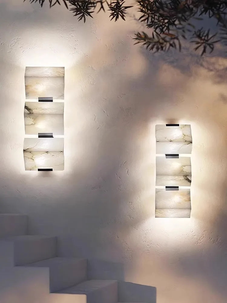 Dimmable LED Marble Cube Wall Light – Waterproof & Elegant Design