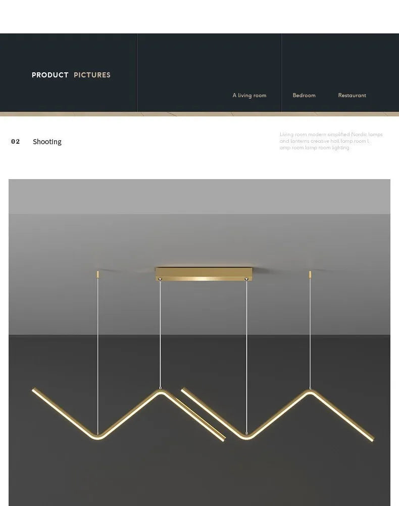 Modern Z-Shape Pendant Light