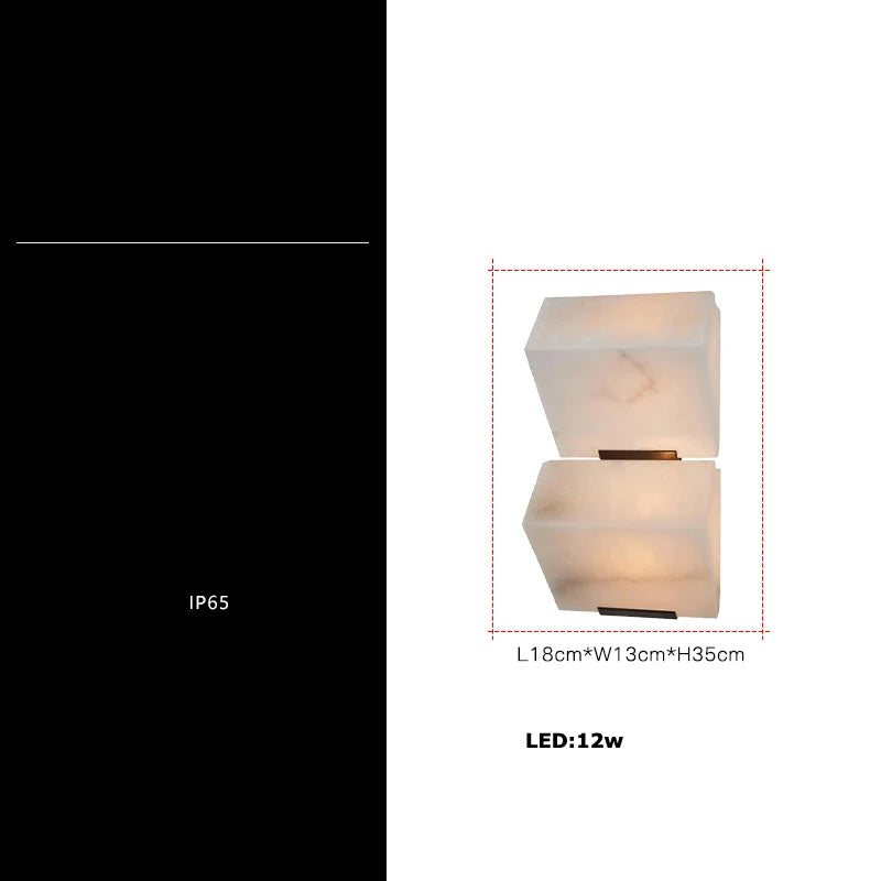 Dimmable LED Marble Cube Wall Light – Waterproof & Elegant Design