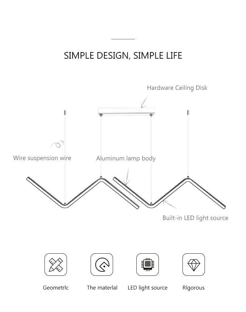 Modern Z-Shape Pendant Light